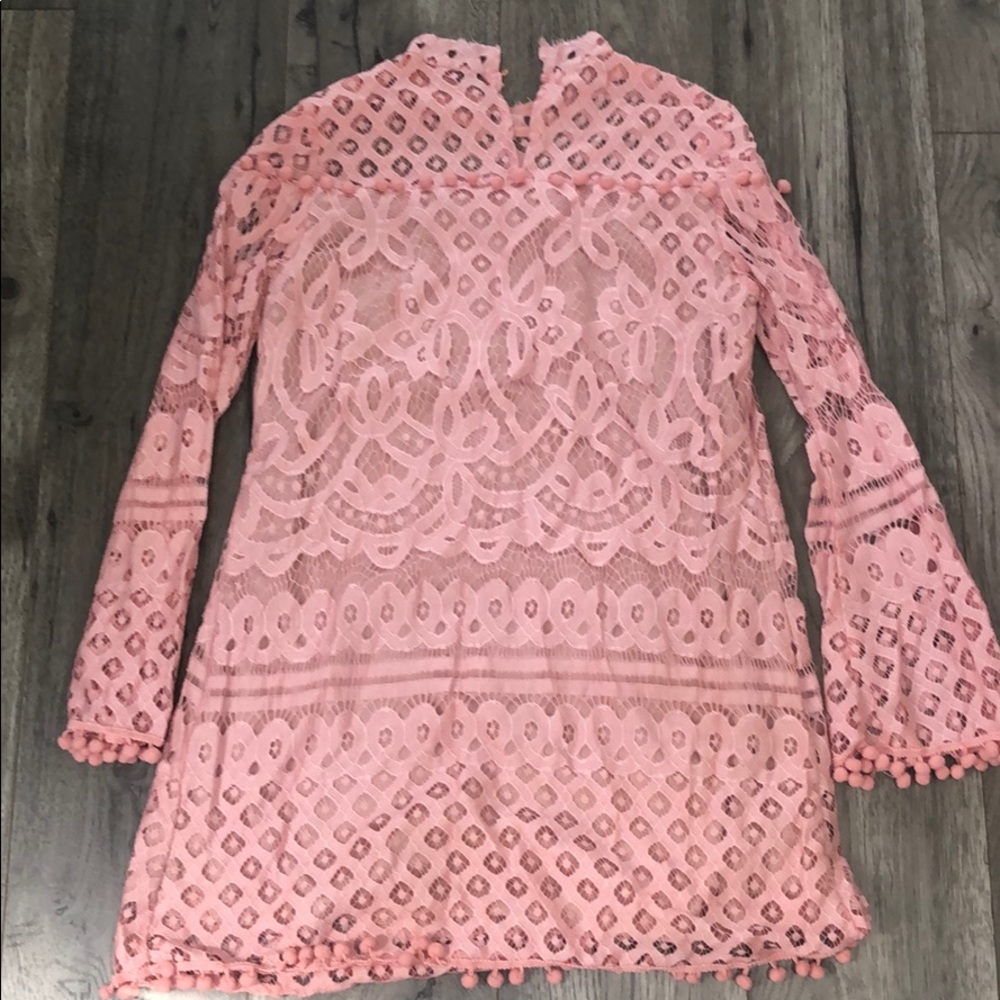 Pink lace and pom pom dress - Picture 3 of 6
